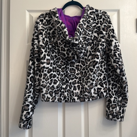 Leopard Faux Fur / Purple Holographic Jacket - Small - Picture 5 of 6